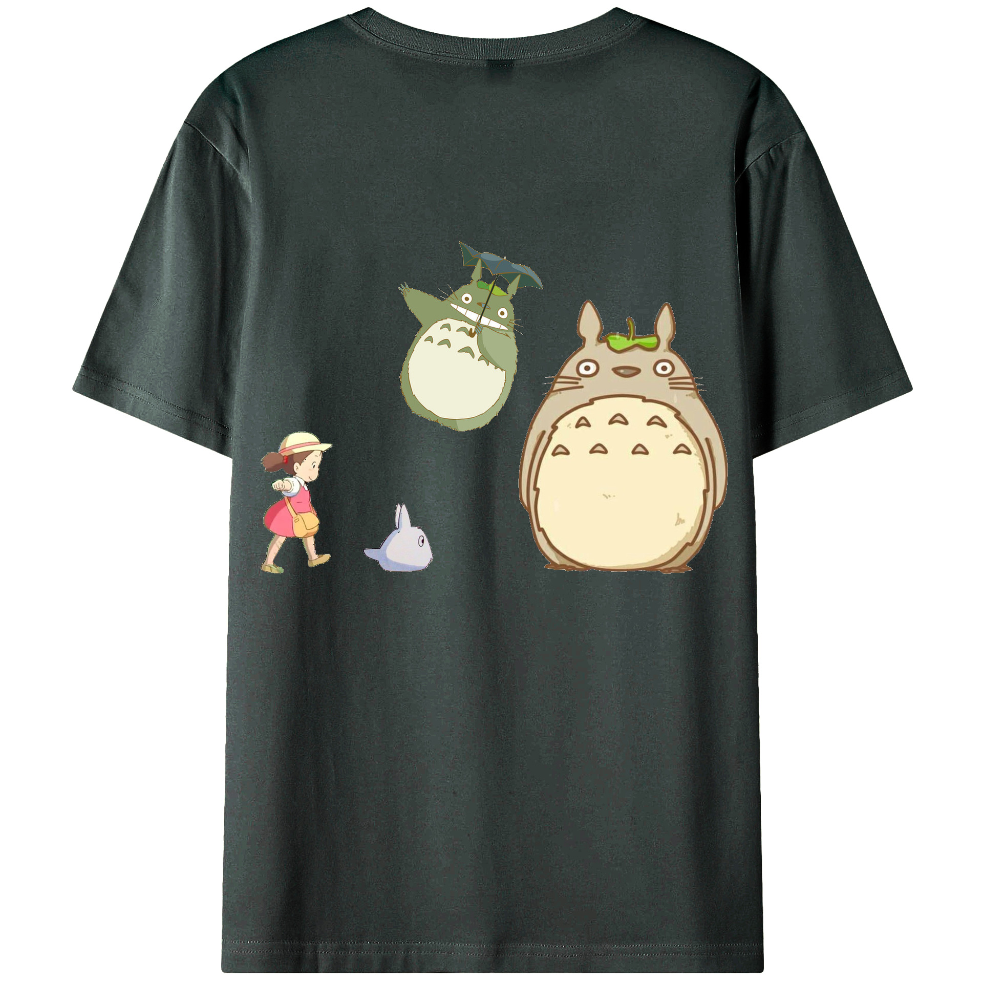 （画像用） となりのトトロ 草壁メイ 草壁サツキ My Neighbor Totoro Satsuki Kusakabe Mei Kusakabe 綿100％ メンズ半袖Tシャツ（バックプリント） 通気性